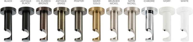 Ivilon Ceiling or Wall Mount Curtain Rod Brackets Holders for Curtain Rods of 7/8 and 1 Inch Diameter. Set of 2. Color Black - Image 4